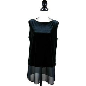 Ralph Lauren  Black Velvet Illusion hem TunicTop